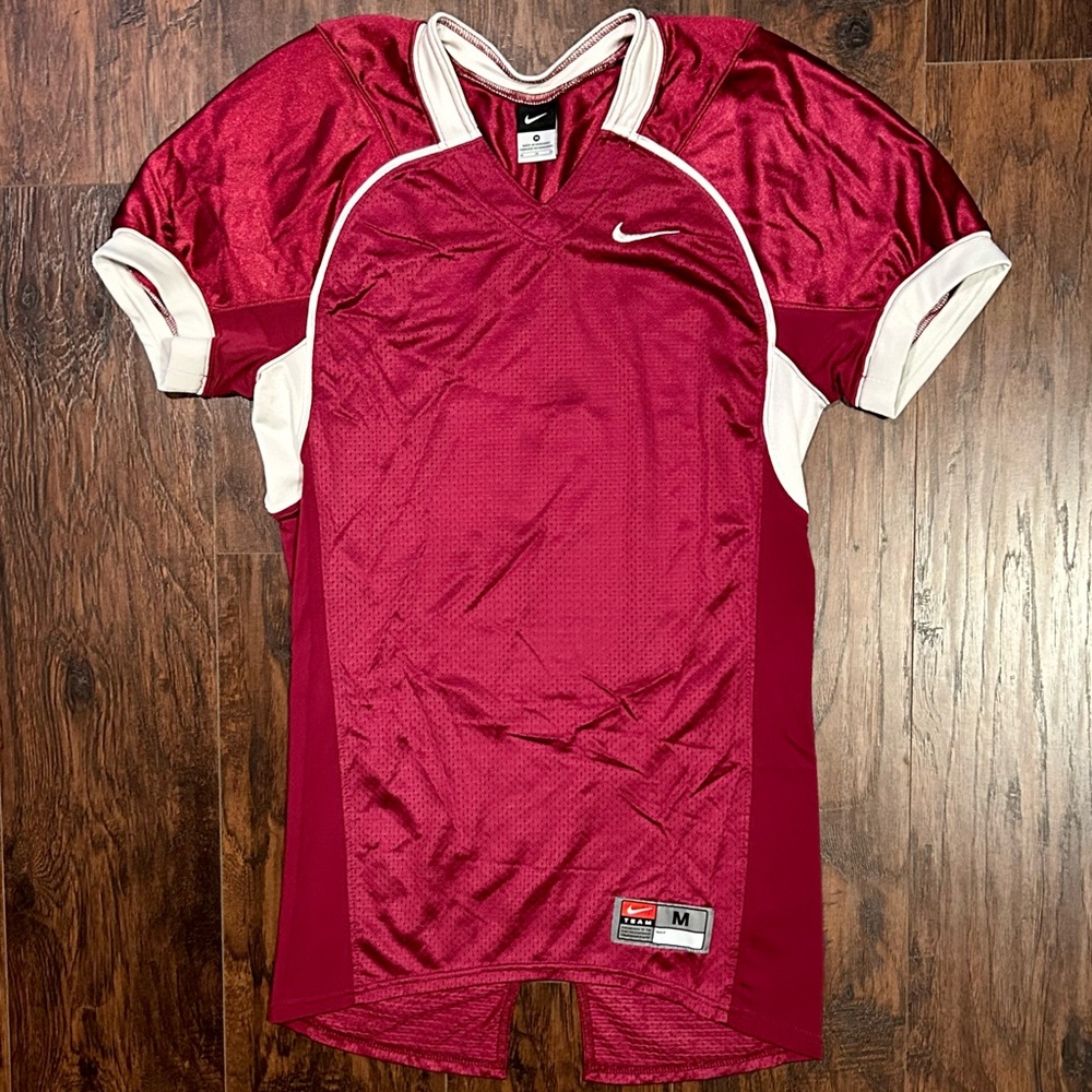 Nike Team Football Jersey #9 Maroon Burgundy Red White